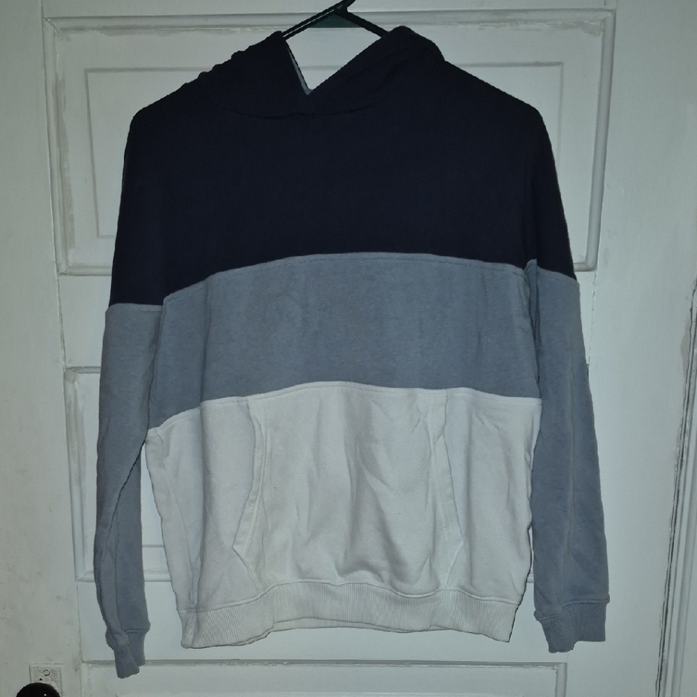 American Eagle Outfitters Men's Colorblock Hoodie - Black, Gray, White